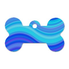 Blue Background Water Design Wave Dog Tag Bone (two Sides) by Celenk