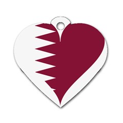 Heart Love Flag Qatar Dog Tag Heart (two Sides) by Celenk