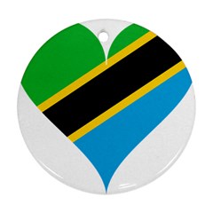 Heart Love Tanzania East Africa Ornament (round) by Celenk