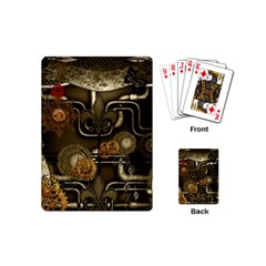 Wonderful Noble Steampunk Design, Clocks And Gears And Butterflies Playing Cards (mini)  by FantasyWorld7