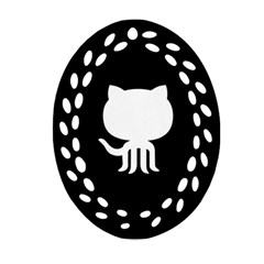 Logo Icon Github Oval Filigree Ornament (two Sides) by Celenk