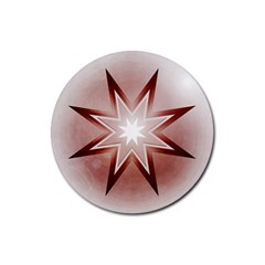 Star Christmas Festival Decoration Rubber Coaster (round)  by Celenk