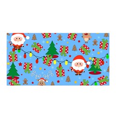 Santa And Rudolph Pattern Satin Wrap by Valentinaart