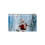 Santa Claus With Funny Penguin Cosmetic Bag (Small)  Back
