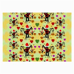 Santa With Friends And Season Love Large Glasses Cloth (2-side) by pepitasart
