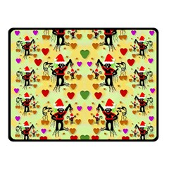 Santa With Friends And Season Love Fleece Blanket (small) by pepitasart