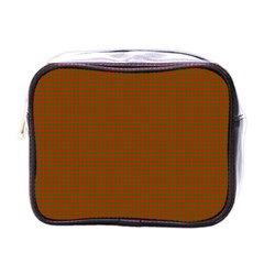 Classic Christmas Red And Green Houndstooth Check Pattern Mini Toiletries Bags by PodArtist