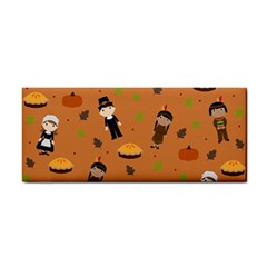 Pilgrims And Indians Pattern - Thanksgiving Cosmetic Storage Cases by Valentinaart