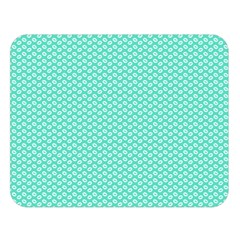 Tiffany Aqua Blue With White Lipstick Kisses Double Sided Flano Blanket (large)  by PodArtist