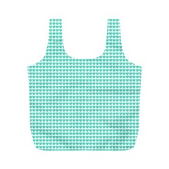 Tiffany Aqua Blue Candy Hearts On White Full Print Recycle Bags (m)  by PodArtist