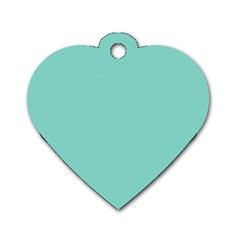 Tiffany Aqua Blue Puffy Quilted Pattern Dog Tag Heart (one Side) by PodArtist