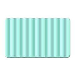 Classy Tiffany Aqua Blue Sailor Stripes Magnet (rectangular) by PodArtist