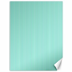 Classy Tiffany Aqua Blue Sailor Stripes Canvas 36  X 48   by PodArtist