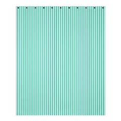 Classy Tiffany Aqua Blue Sailor Stripes Shower Curtain 60  X 72  (medium)  by PodArtist
