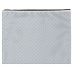 Bright White Stitched and Quilted Pattern Cosmetic Bag (XXXL) 