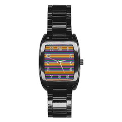 Pattern Stainless Steel Barrel Watch by gasi