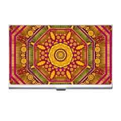 Sunshine Mandala And Other Golden Planets Business Card Holders by pepitasart