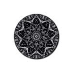 Mandala Psychedelic Neon Rubber Round Coaster (4 pack)  Front