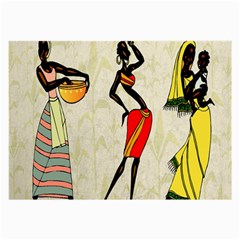 Woman Ethic African People Collage Large Glasses Cloth (2-side) by Celenk