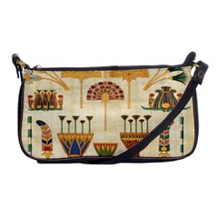 Egyptian Paper Papyrus Hieroglyphs Shoulder Clutch Bags by Celenk