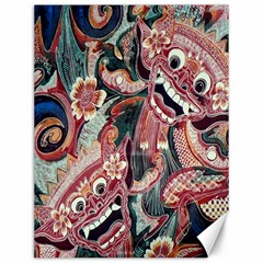 Indonesia Bali Batik Fabric Canvas 12  X 16   by Celenk
