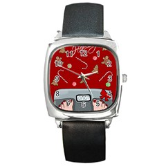 Hilarious Holidays  Square Metal Watch by Valentinaart