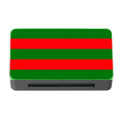 Red And Green Christmas Cabana Stripes Memory Card Reader With Cf by PodArtist