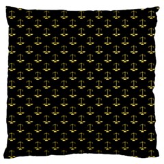 Gold Scales Of Justice On Black Repeat Pattern All Over Print  Standard Flano Cushion Case (one Side) by PodArtist