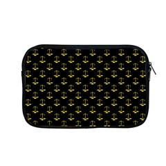 Gold Scales Of Justice On Black Repeat Pattern All Over Print  Apple Macbook Pro 13  Zipper Case by PodArtist