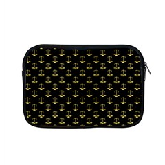 Gold Scales Of Justice On Black Repeat Pattern All Over Print  Apple Macbook Pro 15  Zipper Case by PodArtist