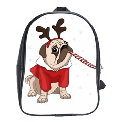 Pug Xmas School Bag (xl) by Valentinaart