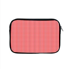 Small Snow White And Christmas Red Gingham Check Plaid Apple Macbook Pro 15  Zipper Case by PodArtist