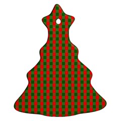Large Red And Green Christmas Gingham Check Tartan Plaid Ornament (christmas Tree) 