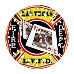 Las Vegas Fire Department Round Filigree Ornament (two Sides) by Bigfootshirtshop