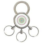 Flower Abstract Floral 3-Ring Key Chains