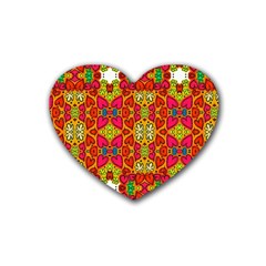 Abstract Background Pattern Doodle Rubber Coaster (heart)  by Celenk