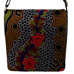 Aboriginal Art - Waterholes Flap Messenger Bag (s) by hogartharts