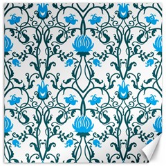 Art Nouveau, Art Deco, Floral,vintage,blue,green,white,beautiful,elegant,chic,modern,trendy,belle Époque Canvas 12  X 12   by NouveauDesign