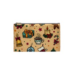 Cute Vintage Christmas Pattern Cosmetic Bag (small)  by allthingseveryone