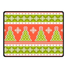Christmas Tree Ugly Sweater Pattern Double Sided Fleece Blanket (small)  by allthingseveryone