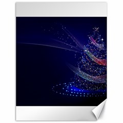 Christmas Tree Blue Stars Starry Night Lights Festive Elegant Canvas 18  X 24   by yoursparklingshop