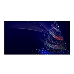 Christmas Tree Blue Stars Starry Night Lights Festive Elegant Satin Wrap by yoursparklingshop