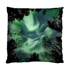 Northern Lights In The Forest Standard Cushion Case (one Side) by Ucco