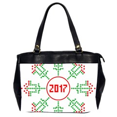 Snowflake Graphics Date Year Office Handbags (2 Sides)  by Celenk