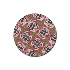 Pattern Texture Moroccan Print Rubber Round Coaster (4 Pack)  by Celenk