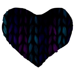 Background Weave Plait Blue Purple Large 19  Premium Flano Heart Shape Cushions by Celenk