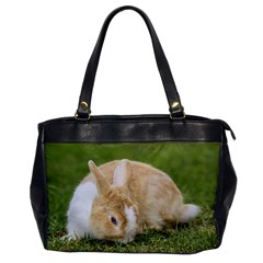 Beautiful Blue Eyed Bunny On Green Grass Office Handbags by Ucco