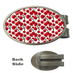 Red Flowers Money Clips (oval)  by allthingseveryone