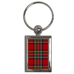 Red Tartan Plaid Key Chains (rectangle)  by allthingseveryone