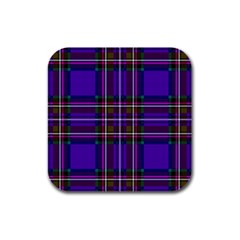 Purple Tartan Plaid Rubber Square Coaster (4 Pack)  by allthingseveryone